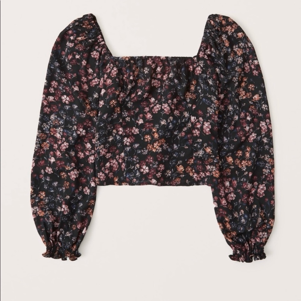 Abercrombie & Fitch square neck floral top size Medium